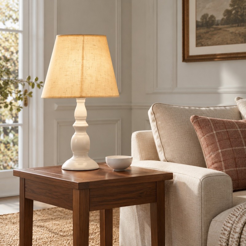 Issac Classic Linen Empire Iron Body Table Lamp