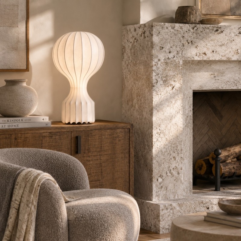 Tiago Wabi Sabi White Round Table Lamp