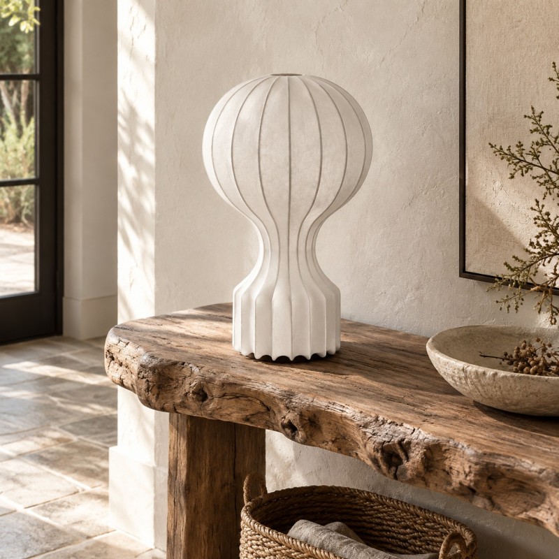 Tiago Wabi Sabi White Round Table Lamp