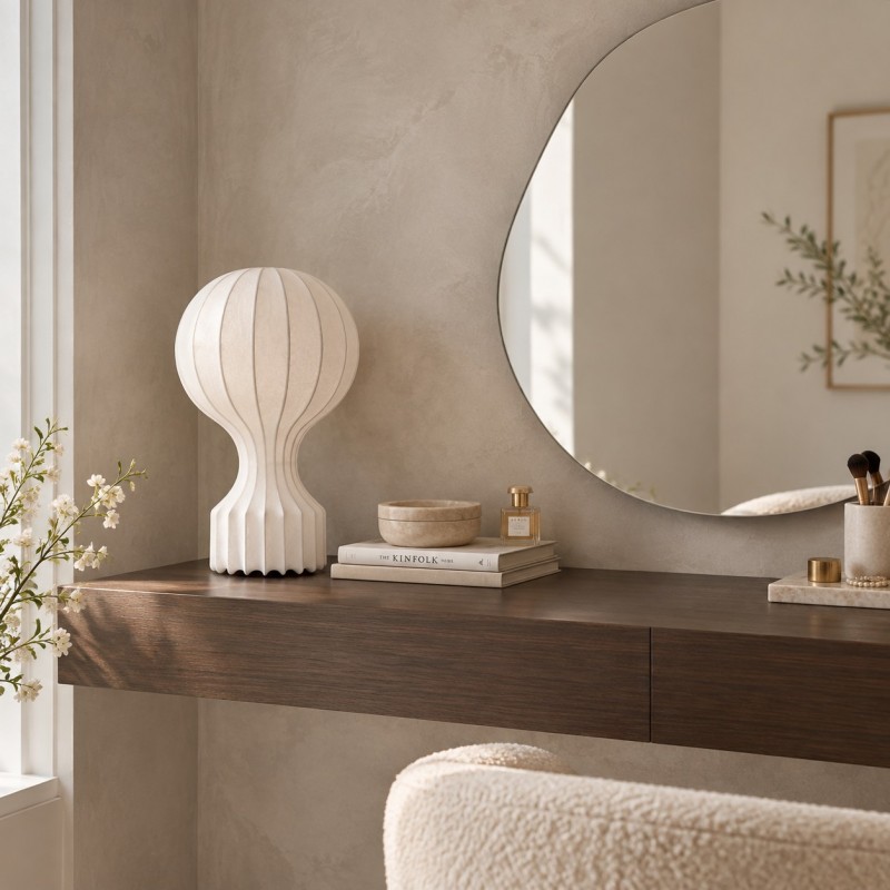 Tiago Wabi Sabi White Round Table Lamp
