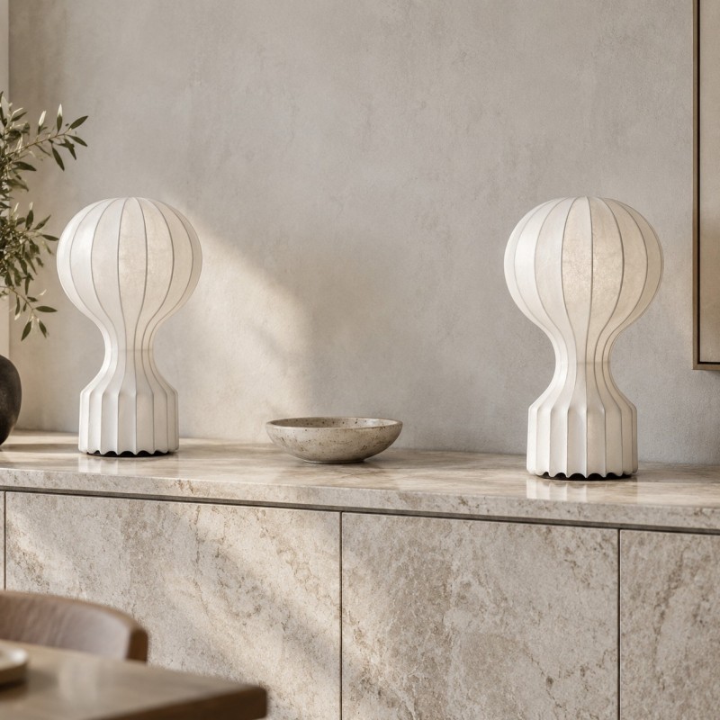 Tiago Wabi Sabi White Round Table Lamp
