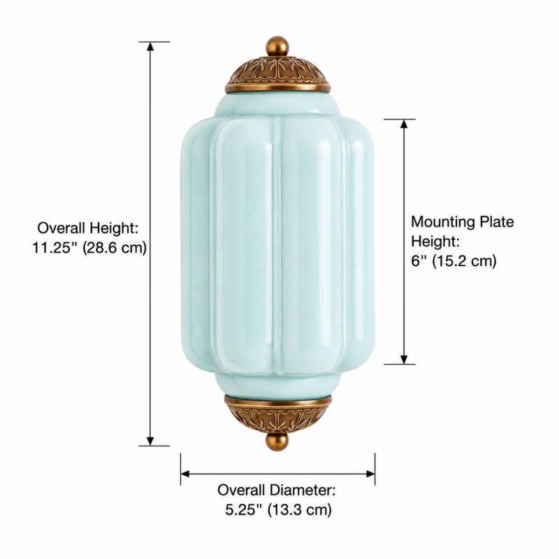 Michael Vintage Eloise Milk Glass Flush Wall Light