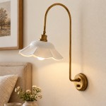Joel Retro Brass Shell Shade Wall Sconce