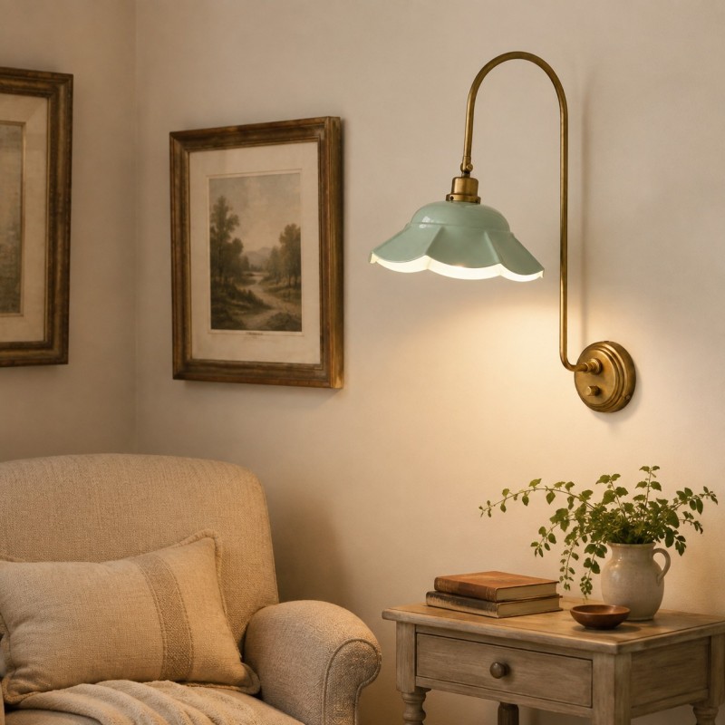 Enzo Elegant Vintage Bloom Metal Wall Sconce