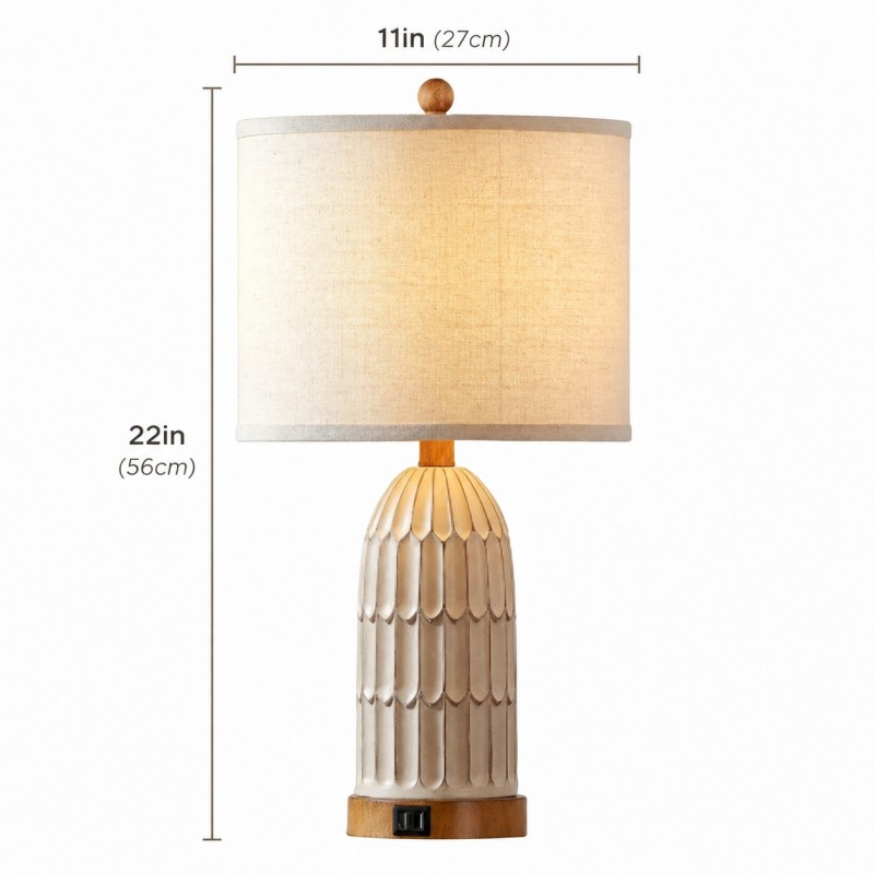 Kaldor Bohemian Style Carving Lamp Frame Touch Bedside Lamp