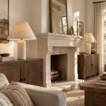 Hamlin Modern Linen & Travertine Cylindrical Table Lamp