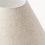 Hamlin Modern Linen & Travertine Cylindrical Table Lamp