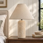 Salma Travertine Mushroom LED Table Lamp