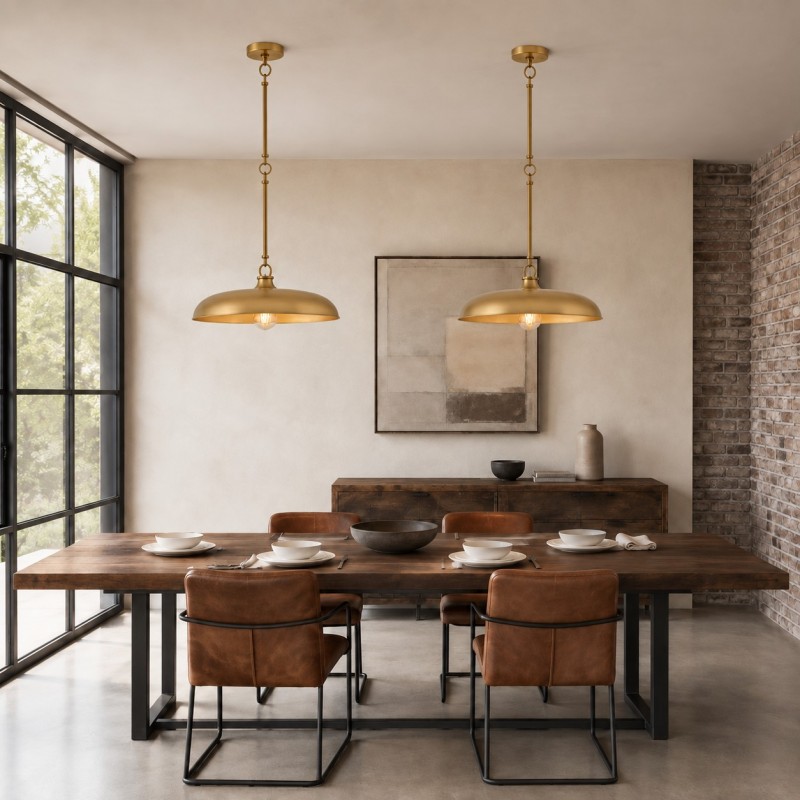 Leila Industrial Rustic Bronze Cone Shade Pendant Light