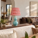 Cresenda Bohemian Fabric Ceramic Gourd Table Lamp