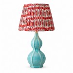 Cresenda Bohemian Fabric Ceramic Gourd Table Lamp