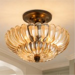 Robin Boho Style Woven Rattan Flower Ceiling Light