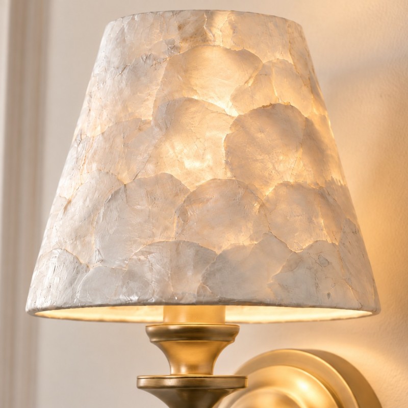 Joel Retro Brass Shell Shade Wall Sconce