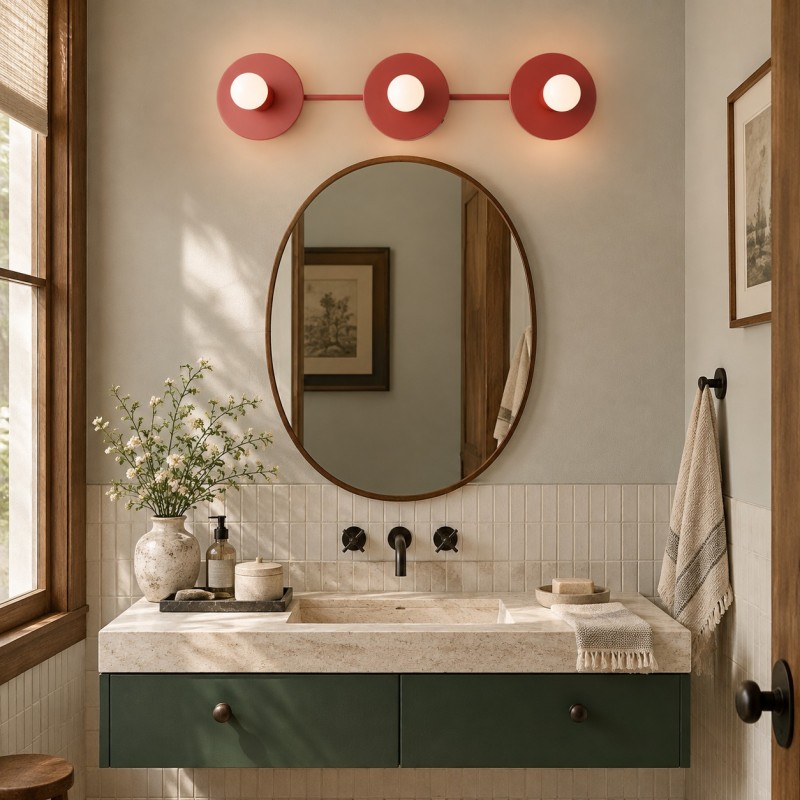 Marnie Nordic Colorful 3 Light Vanity Wall Light