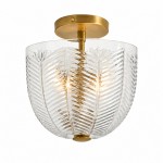 Danica Mid-century  Glass Leaf Round Flush Mount Ceiling Light