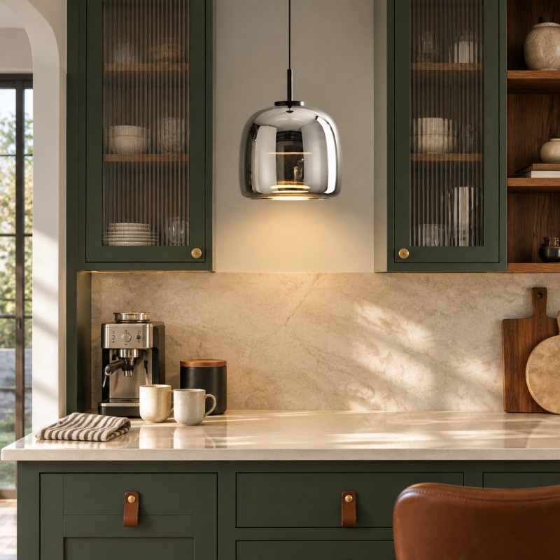 Raith Mouth Blown Glass Shade Pendant Light