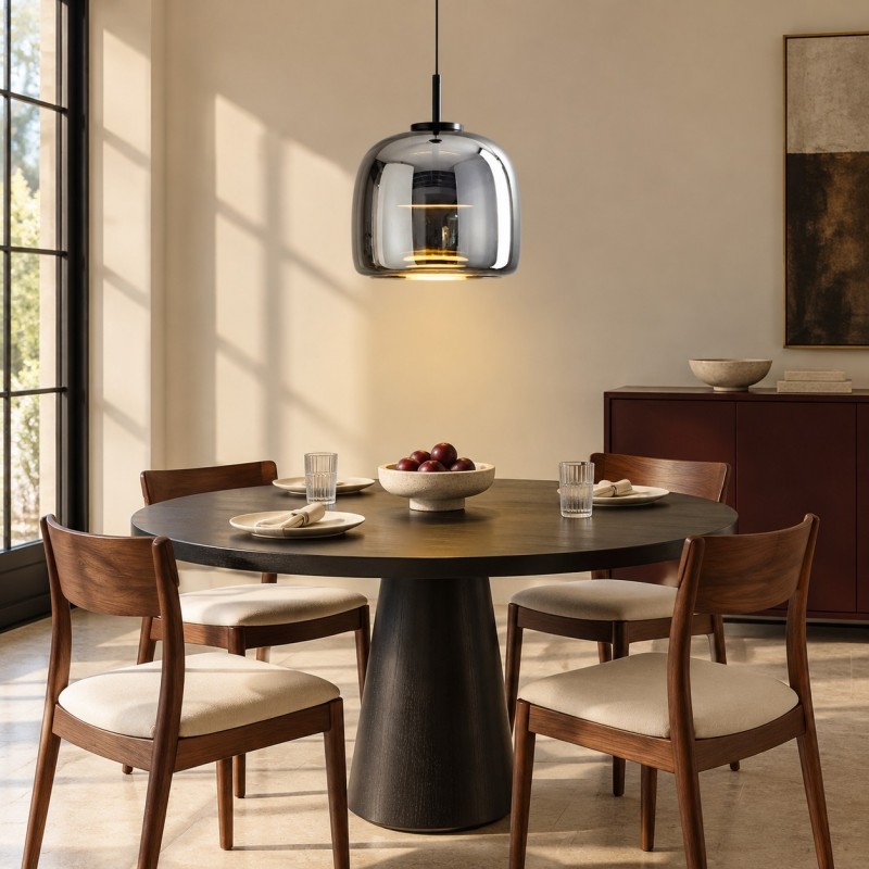 Raith Mouth Blown Glass Shade Pendant Light