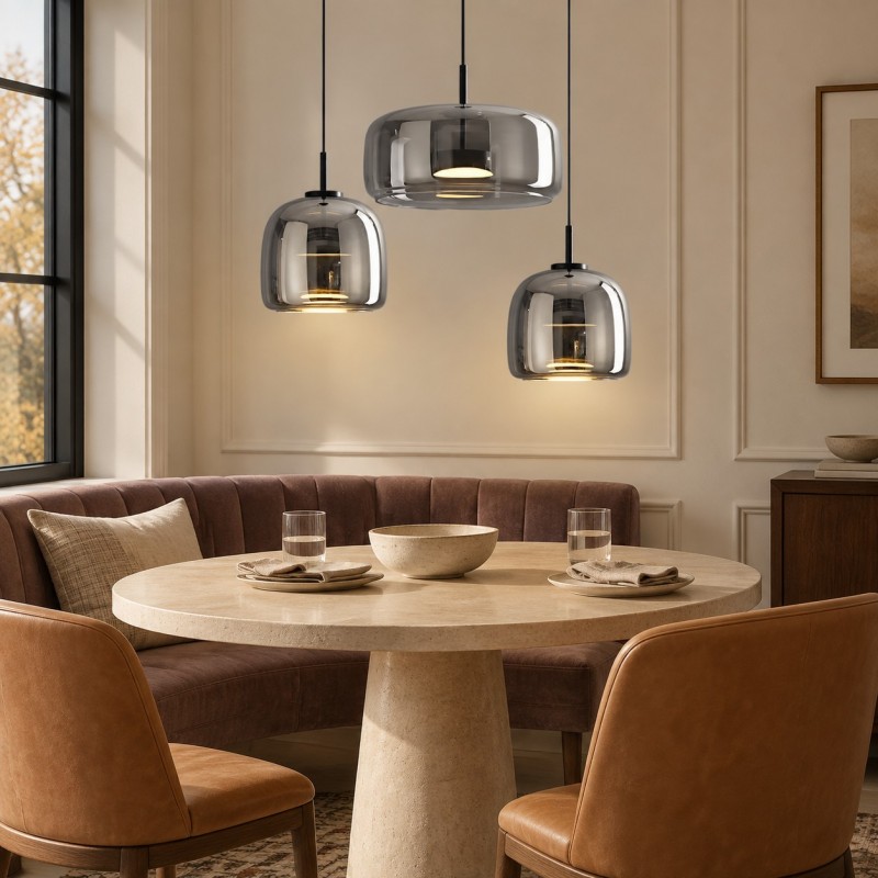 Raith Mouth Blown Glass Shade Pendant Light