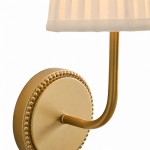 Veluna Vintage Brass Fabric Cone Wall Sconce