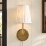 Veluna Vintage Brass Fabric Cone Wall Sconce