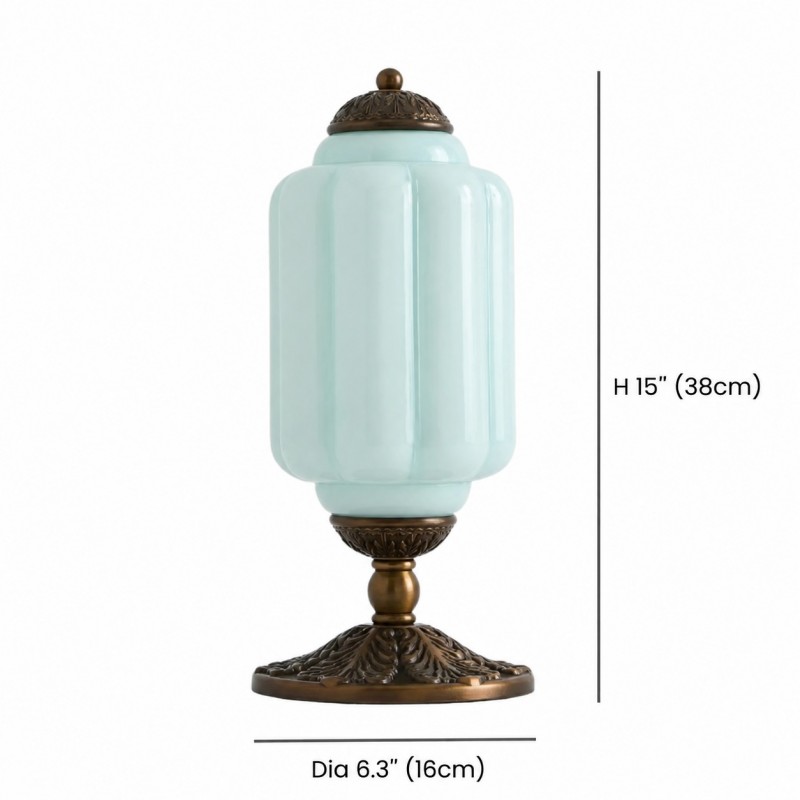 Nexos French Retro Cream Glass Textured Eloise Table Lamp