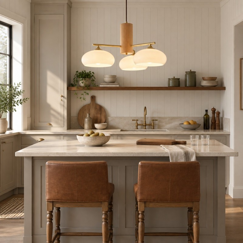 Xanthea Elliptical Persimmon Milk Glass Chandelier