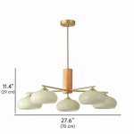 Xanthea Elliptical Persimmon Milk Glass Chandelier