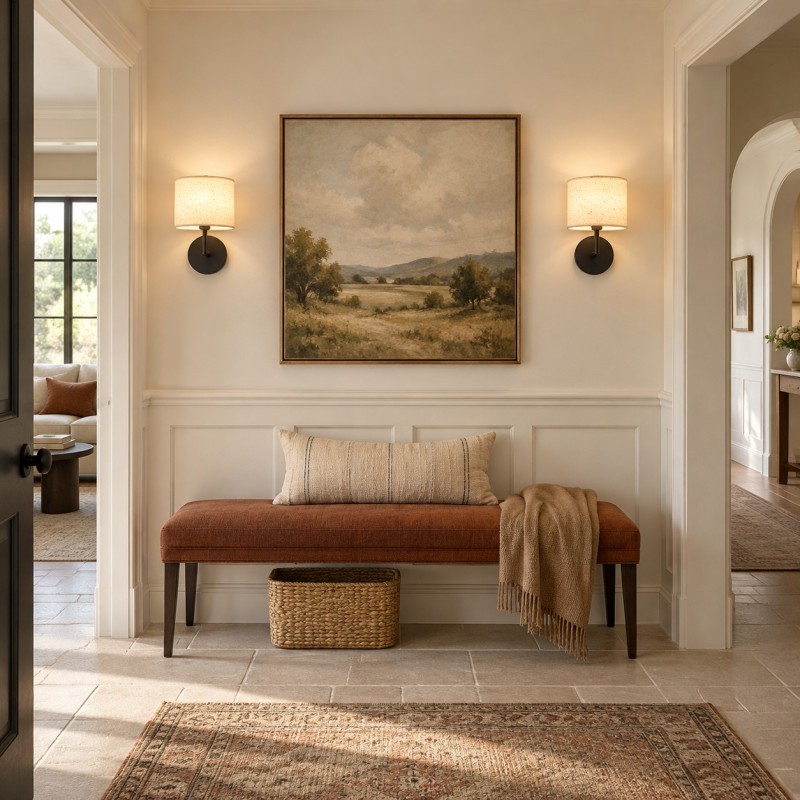 Delena Linen Drum Shade Wall Sconce