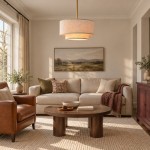 Aevon 3-Light Matte Brown Double Drum Pendant Light