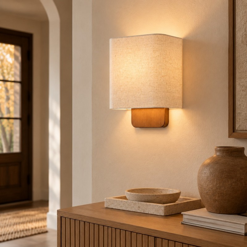 Ondine Modern Linen Fabric Shade Wall Sconce