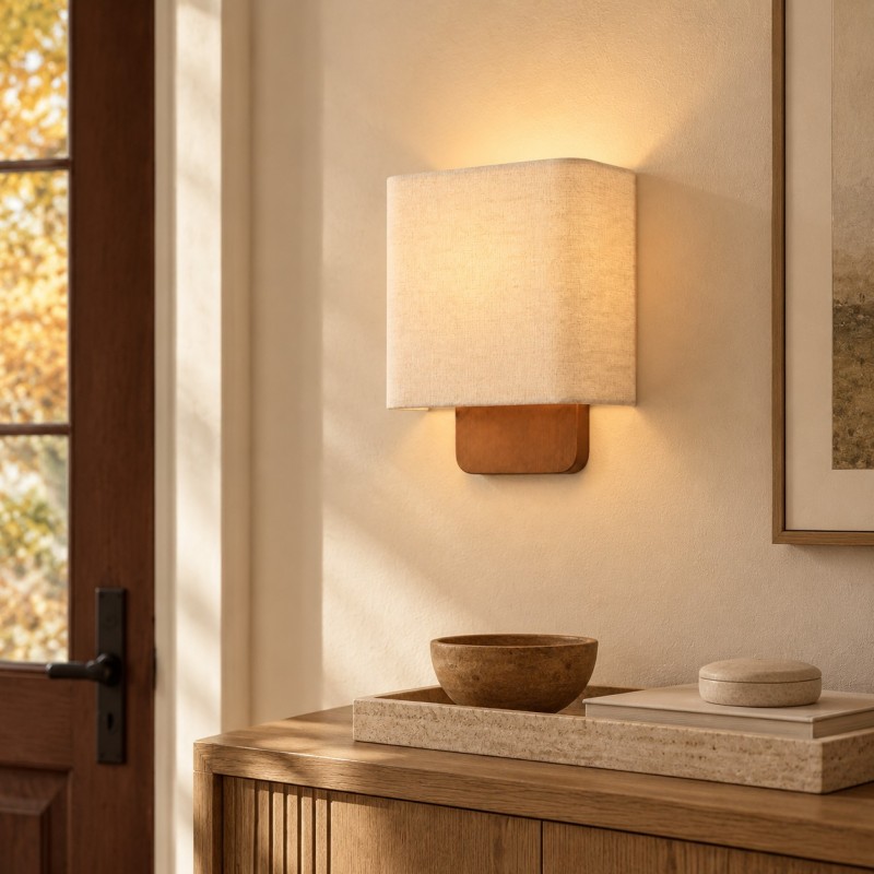 Ondine Modern Linen Fabric Shade Wall Sconce