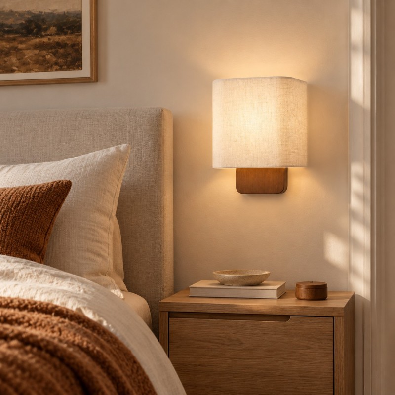 Ondine Modern Linen Fabric Shade Wall Sconce