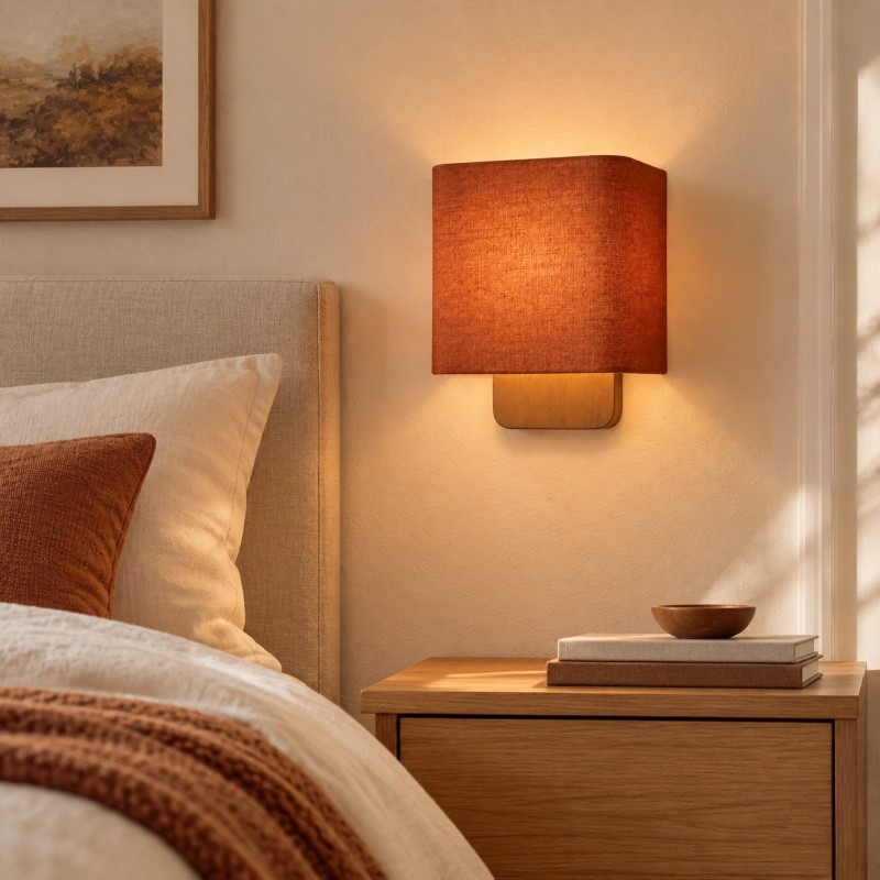 Ondine Modern Linen Fabric Shade Wall Sconce