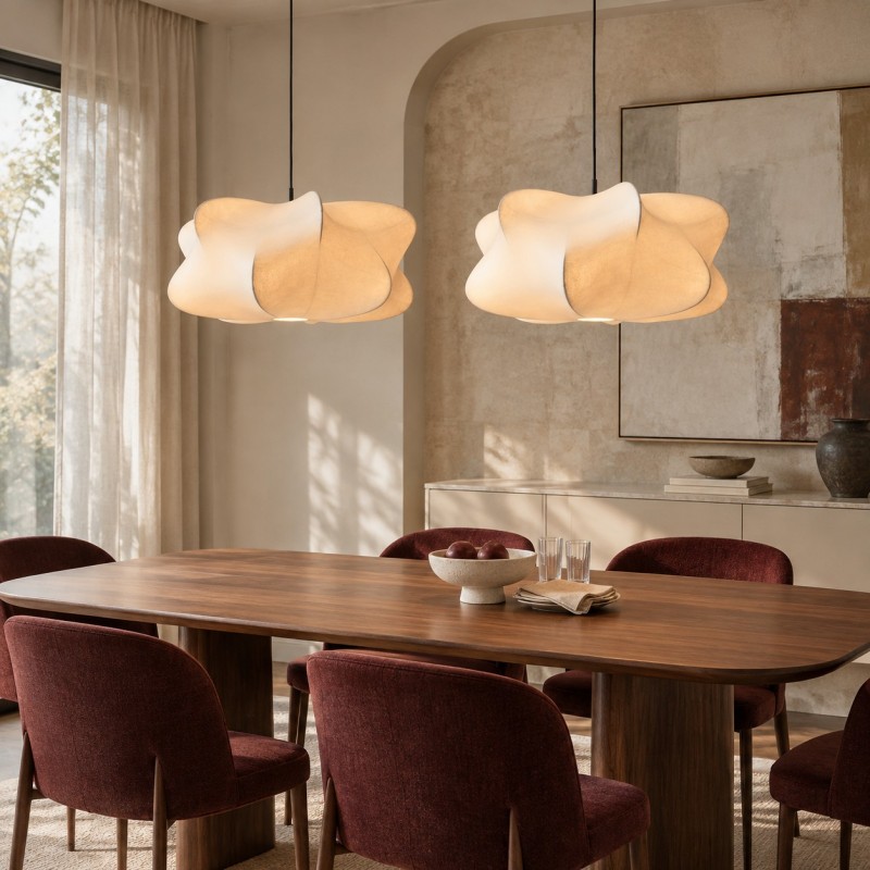 Orin Modern White Silk Cloud Pendant Light