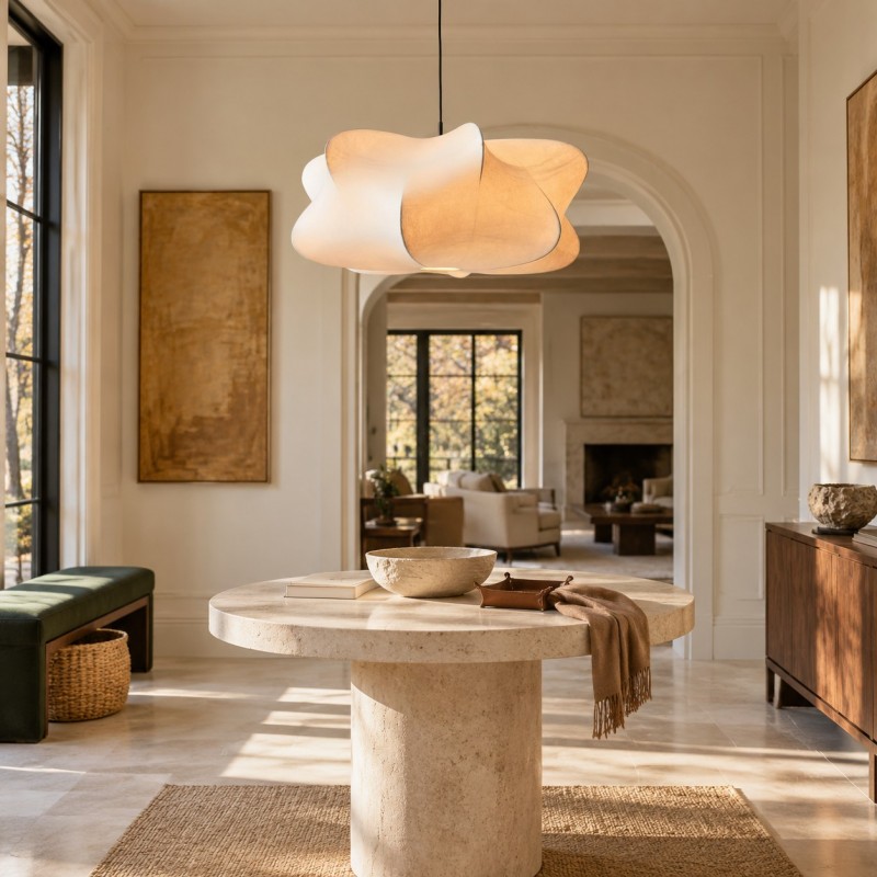 Orin Modern White Silk Cloud Pendant Light