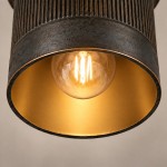 Damon Vintage Cylinder Fluted Metal Flush Mount Ceiling Light