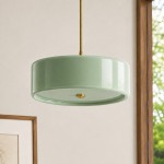 Xavier Modern Glossy Ceramic Drum Pendant Light