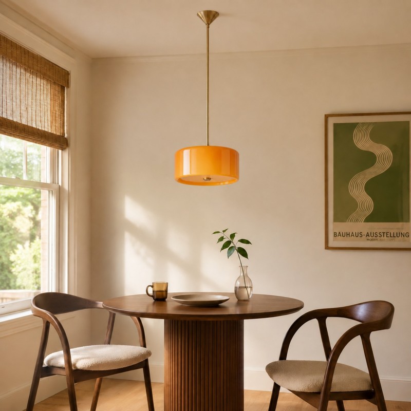 Xavier Modern Glossy Ceramic Drum Pendant Light