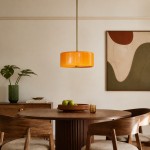 Xavier Modern Glossy Ceramic Drum Pendant Light