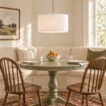 Toren Modern White Linen Drum Pendant Light
