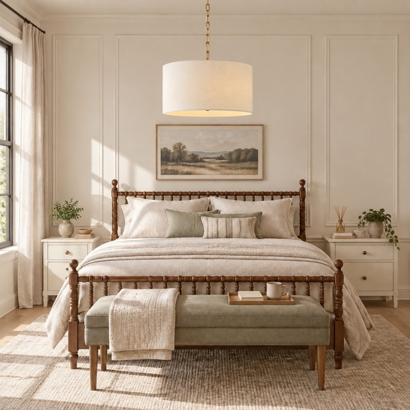 Toren Modern White Linen Drum Pendant Light
