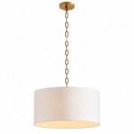 Toren Modern White Linen Drum Pendant Light