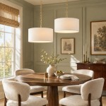 Toren Modern White Linen Drum Pendant Light