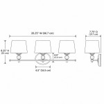 Remi Rustic 3-Light White Fabric Sconce