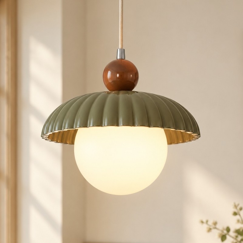 Brynley Cream Style Glass Flower Pendant Light