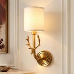 Akshara Farmhouse Brass Deer Head Wall Light
