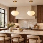 Winry Antique Brass Tiered Milk Glass Pendant Light