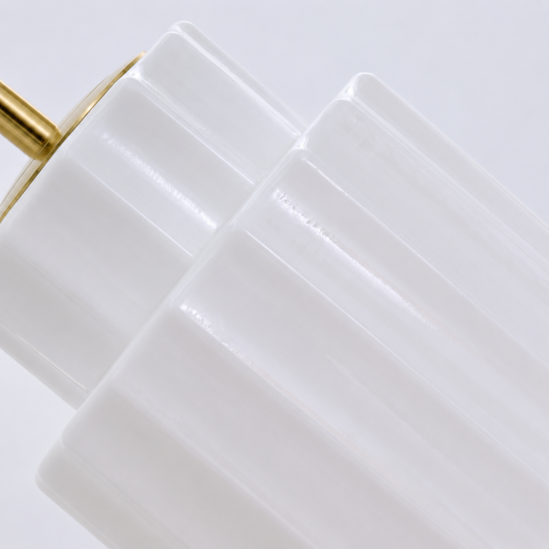 Winry Antique Brass Tiered Milk Glass Pendant Light