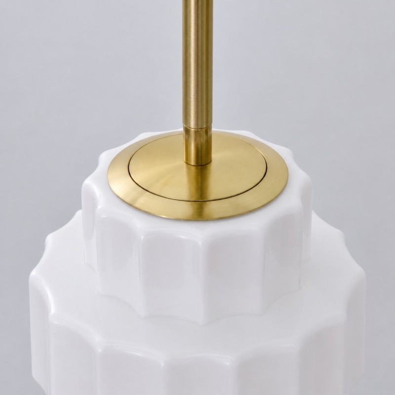 Winry Antique Brass Tiered Milk Glass Pendant Light