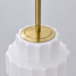 Winry Antique Brass Tiered Milk Glass Pendant Light